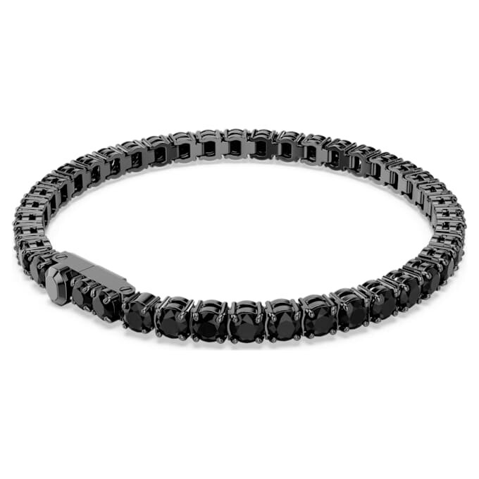 Pulseras Matrix Tennis de corte redondo, negra, chapada en rutenio Pulseras Matrix Tennis de corte redondo, negra, chapada en rutenio
