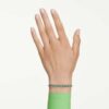 Pulseras Matrix Tennis de corte redondo, verde, chapada en rutenio Pulseras Matrix Tennis de corte redondo, verde, chapada en rutenio