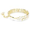 Pulseras Mesmera con cortes mixtos, blancas, chapadas en tono dorado