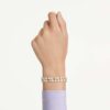 Pulseras Mesmera con cortes mixtos, blancas, chapadas en tono dorado