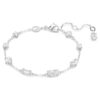 Pulseras Mesmera con cortes mixtos, diseño disperso, blanca, chapada en rodio