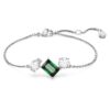 Pulseras Mesmera con cortes mixtos, verde, chapada en rodio Pulseras Mesmera con cortes mixtos, verde, chapada en rodio