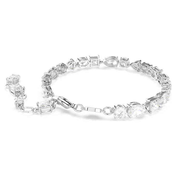 Pulseras Mesmera con cortes variados, blancas, chapadas en rodio Pulseras Mesmera con cortes variados, blancas, chapadas en rodio