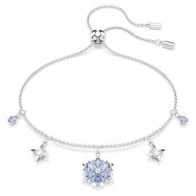 Pulseras mágicas «Copo de nieve», azul, chapada en rodio