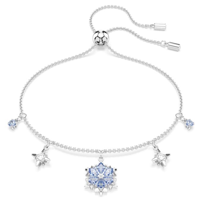 Pulseras mágicas «Copo de nieve», azul, chapada en rodio Pulseras mágicas «Copo de nieve», azul, chapada en rodio