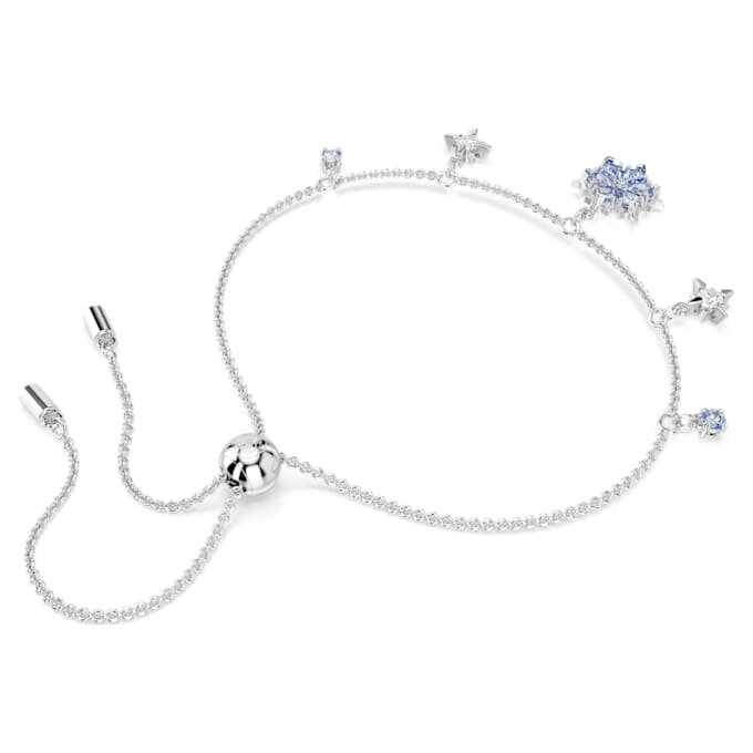 Pulseras mágicas «Copo de nieve», azul, chapada en rodio Pulseras mágicas «Copo de nieve», azul, chapada en rodio