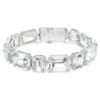 Pulseras Millenia con corte octogonal, blanca, chapada en rodio Pulseras Millenia con corte octogonal, blanca, chapada en rodio