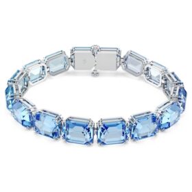 Pulseras Millenia con corte octogonal, degradado de color, azul, chapada en rodio Pulseras Millenia con corte octogonal, degradado de color, azul, chapada en rodio
