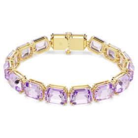 Pulseras Millenia con corte octogonal, morada, chapada en tono dorado Pulseras Millenia con corte octogonal, morada, chapada en tono dorado