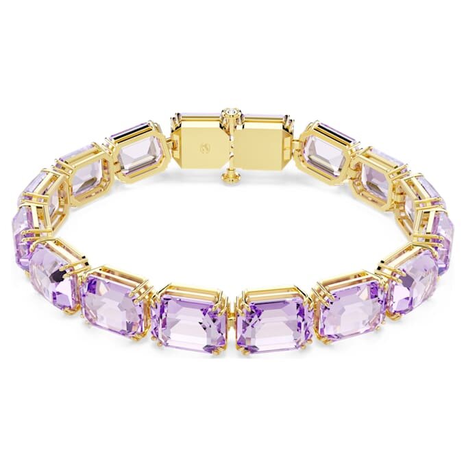 Pulseras Millenia con corte octogonal, morada, chapada en tono dorado Pulseras Millenia con corte octogonal, morada, chapada en tono dorado