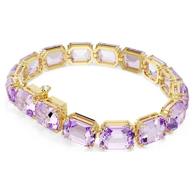 Pulseras Millenia con corte octogonal, morada, chapada en tono dorado Pulseras Millenia con corte octogonal, morada, chapada en tono dorado
