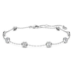 Pulseras octogonales con diamantes cultivados en laboratorio de 0,8 ct en total, forma redonda, plata esterlina Pulseras octogonales con diamantes cultivados en laboratorio de 0,8 ct en total, forma redonda, plata esterlina