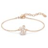 Pulseras Swan con cortes mixtos, cisne, blanco, chapada en tono oro rosa Pulseras Swan con cortes mixtos, cisne, blanco, chapada en tono oro rosa