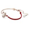 Pulseras Symbolica con perla de cristal, pavé, herradura, blanca, chapada en tono oro rosa