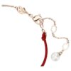 Pulseras Symbolica con perla de cristal, pavé, herradura, blanca, chapada en tono oro rosa