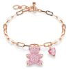 Pulseras Teddy Bear, rosa, chapada en tono oro rosa Pulseras Teddy Bear, rosa, chapada en tono oro rosa
