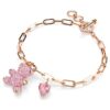 Pulseras Teddy Bear, rosa, chapada en tono oro rosa Pulseras Teddy Bear, rosa, chapada en tono oro rosa