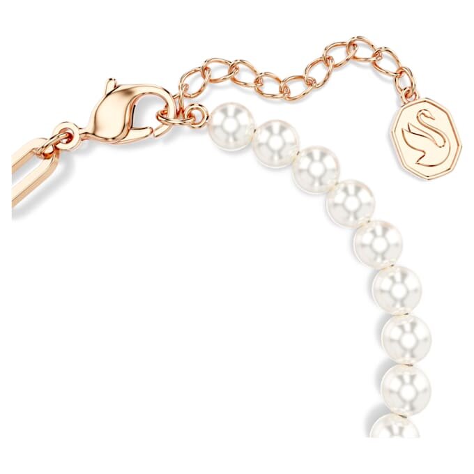 Pulseras Teddy con perla de cristal, osito, rosa, chapada en tono oro rosa Pulseras Teddy con perla de cristal, osito, rosa, chapada en tono oro rosa