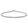 Pulseras tipo «tenis» de eternidad con diamantes cultivados en laboratorio, 1,5 Ct en total, forma redonda, oro blanco de 14K