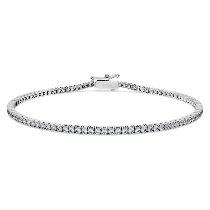 Pulseras tipo «tenis» de eternidad con diamantes cultivados en laboratorio, 1,5 Ct en total, forma redonda, oro blanco de 14K
