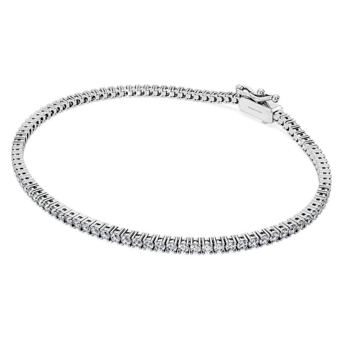 Pulseras tipo «tenis» de eternidad con diamantes cultivados en laboratorio, 1,5 Ct en total, forma redonda, oro blanco de 14K