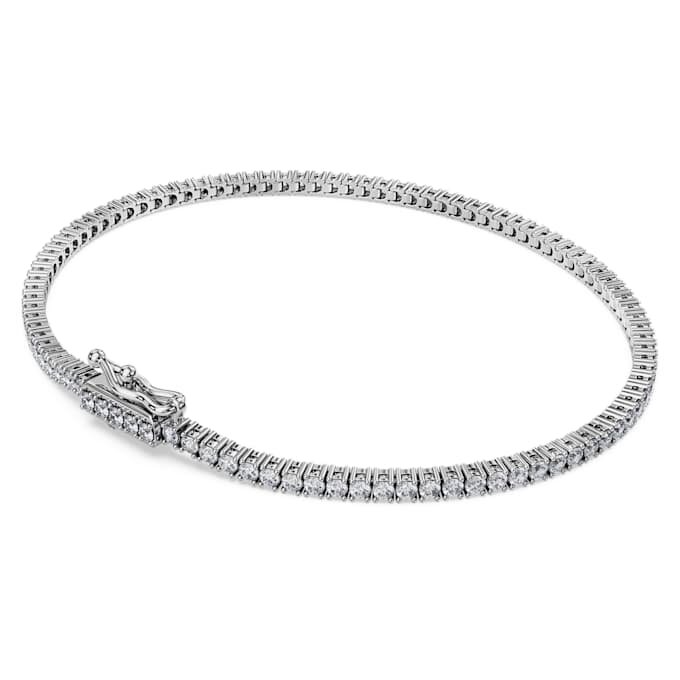 Pulseras tipo «tenis» de eternidad con diamantes cultivados en laboratorio, 1,5 Ct en total, forma redonda, oro blanco de 14K