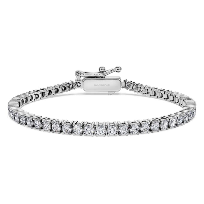 Pulseras tipo tenis «Eternity» con diamantes cultivados en laboratorio, 3 ct en total, forma redonda, oro blanco de 14K