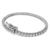 Pulseras tipo tenis «Eternity» con diamantes cultivados en laboratorio, 3 ct en total, forma redonda, oro blanco de 14K
