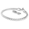 Pulseras tipo tenis Imber Emily, corte redondo, blanca, chapada en rodio Pulseras tipo tenis Imber Emily, corte redondo, blanca, chapada en rodio