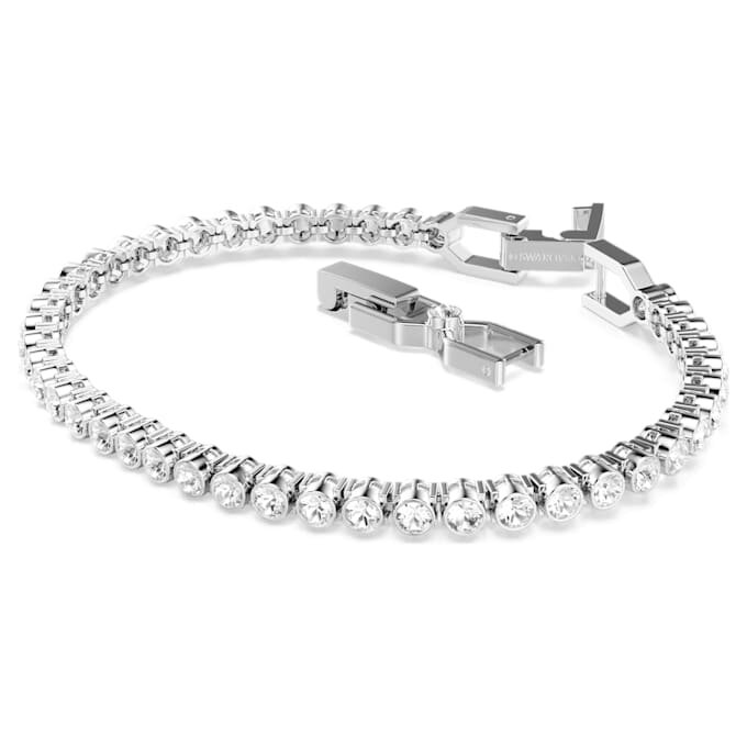 Pulseras tipo tenis Imber Emily, corte redondo, blanca, chapada en rodio Pulseras tipo tenis Imber Emily, corte redondo, blanca, chapada en rodio