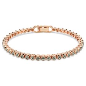 Pulseras tipo tenis Imber Emily de corte redondo, negra, chapada en tono oro rosa Pulseras tipo tenis Imber Emily de corte redondo, negra, chapada en tono oro rosa