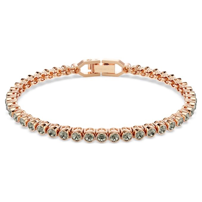 Pulseras tipo tenis Imber Emily de corte redondo, negra, chapada en tono oro rosa Pulseras tipo tenis Imber Emily de corte redondo, negra, chapada en tono oro rosa
