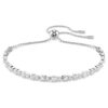 Pulseras tipo tenis Matrix con cortes redondos mixtos, blanca, chapada en rodio Pulseras tipo tenis Matrix con cortes redondos mixtos, blanca, chapada en rodio