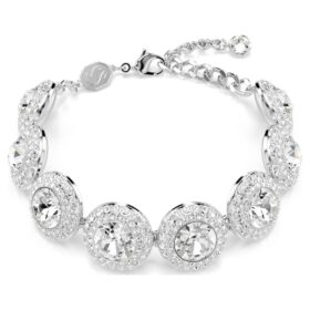 Pulseras «Una Angelic» blancas, chapadas en rodio