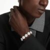 Pulseras «Una Angelic» blancas, chapadas en rodio