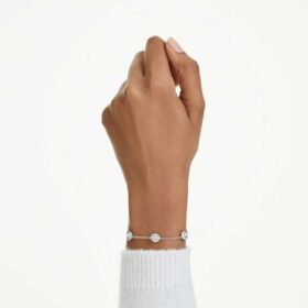 Pulseras Una Angelic con motivos de doble cara y corte redondo, blanca, chapada en rodio Pulseras Una Angelic con motivos de doble cara y corte redondo, blanca, chapada en rodio