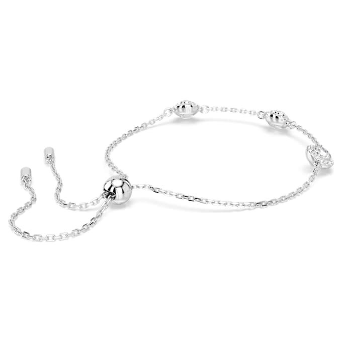 Pulseras Una Angelic con motivos de doble cara y corte redondo, blanca, chapada en rodio Pulseras Una Angelic con motivos de doble cara y corte redondo, blanca, chapada en rodio