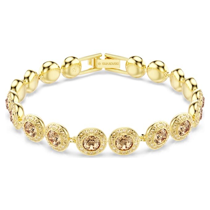 Pulseras Una Angelic, corte redondo, color caramelo, chapada en tono dorado Pulseras Una Angelic, corte redondo, color caramelo, chapada en tono dorado