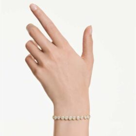 Pulseras Una Angelic de corte redondo, blanca, chapada en tono dorado Pulseras Una Angelic de corte redondo, blanca, chapada en tono dorado