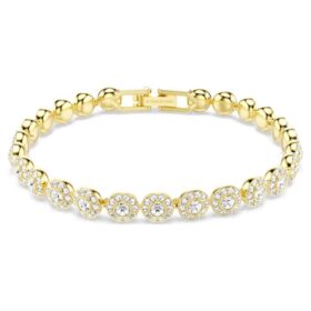Pulseras Una Angelic de corte redondo, blanca, chapada en tono dorado Pulseras Una Angelic de corte redondo, blanca, chapada en tono dorado