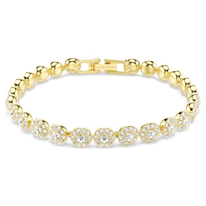 Pulseras Una Angelic de corte redondo, blanca, chapada en tono dorado Pulseras Una Angelic de corte redondo, blanca, chapada en tono dorado
