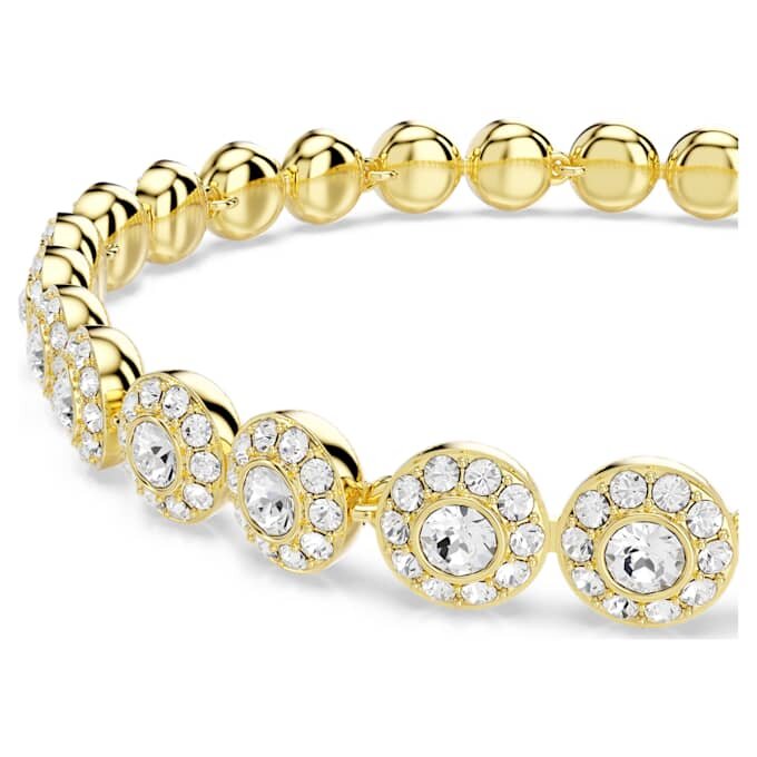 Pulseras Una Angelic de corte redondo, blanca, chapada en tono dorado Pulseras Una Angelic de corte redondo, blanca, chapada en tono dorado