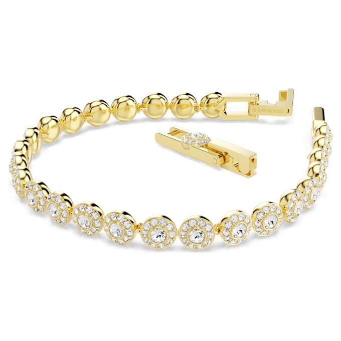 Pulseras Una Angelic de corte redondo, blanca, chapada en tono dorado Pulseras Una Angelic de corte redondo, blanca, chapada en tono dorado