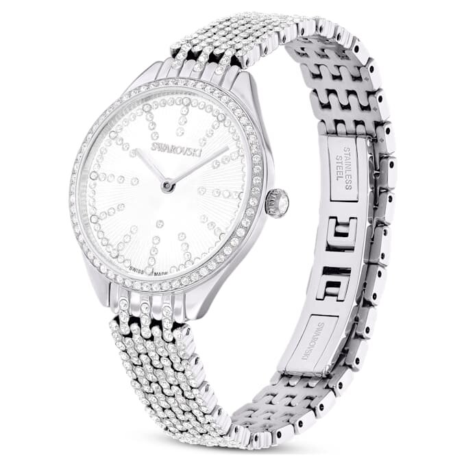 Reloj Attract de fabricación suiza, brazalete de metal, tono plateado, acero inoxidable Reloj Attract de fabricación suiza, brazalete de metal, tono plateado, acero inoxidable