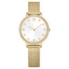 Reloj Clarica de fabricación suiza, pulsera de metal, tono dorado, acabado dorado