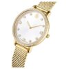 Reloj Clarica de fabricación suiza, pulsera de metal, tono dorado, acabado dorado