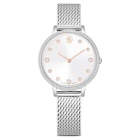 Reloj Clarica de fabricación suiza, pulsera de metal, tono plateado, acero inoxidable Reloj Clarica de fabricación suiza, pulsera de metal, tono plateado, acero inoxidable