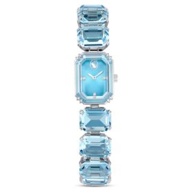 Reloj con pulsera de corte octogonal, azul, acero inoxidable Reloj con pulsera de corte octogonal, azul, acero inoxidable