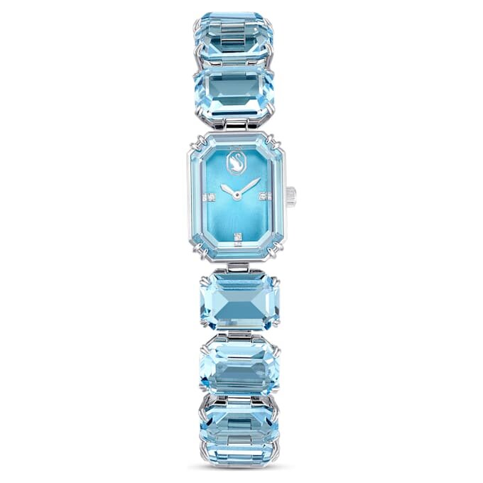 Reloj con pulsera de corte octogonal, azul, acero inoxidable Reloj con pulsera de corte octogonal, azul, acero inoxidable