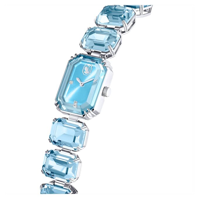 Reloj con pulsera de corte octogonal, azul, acero inoxidable Reloj con pulsera de corte octogonal, azul, acero inoxidable
